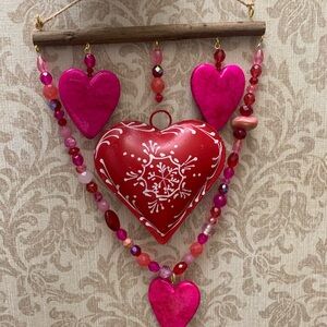Red and Pink Heart Wind Chime